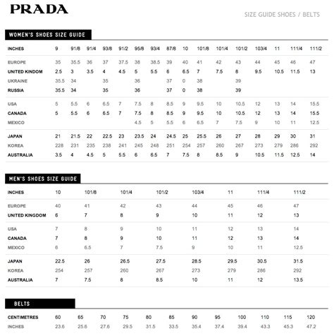 designer size chart prada women|prada clothing size chart.